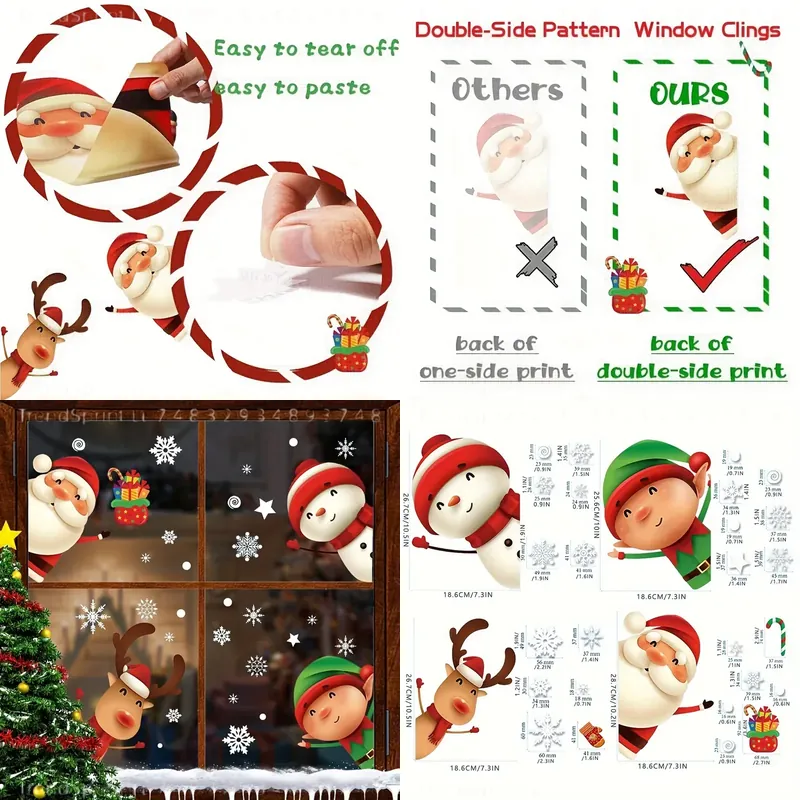 Snowflake Window Decal - Autocollants de Noël pour fenêtre, 82