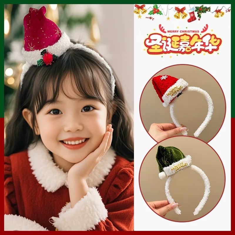 Santa Hat Plush - Serre-tête de Noël en peluche, chapeau
