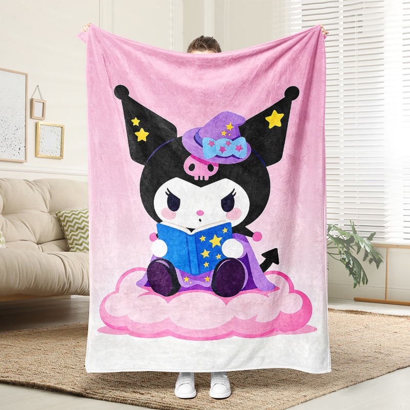 Christmas Throw Blanket - Couverture Sanrio Kuromi Sorcière Magique, Plaid
