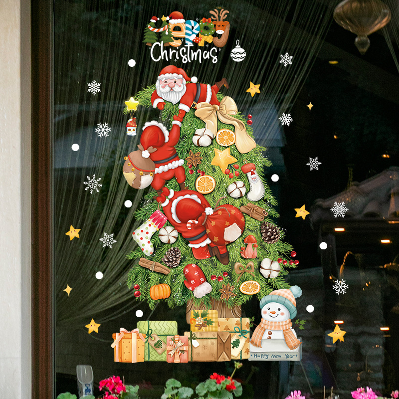Snowflake Window Decal - Autocollant Joyeux Noël pour Fenêtre en