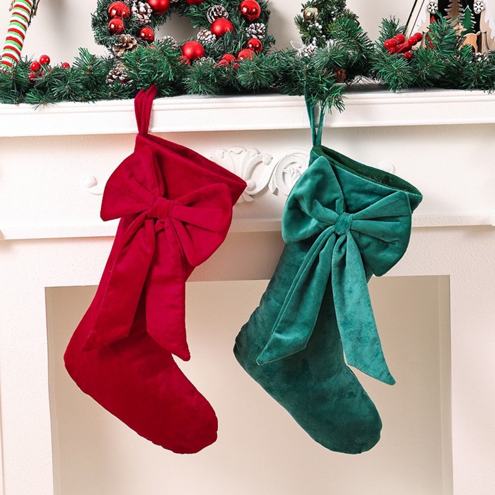 Christmas Stocking Hanging - Chaussette de Noël en velours, grande