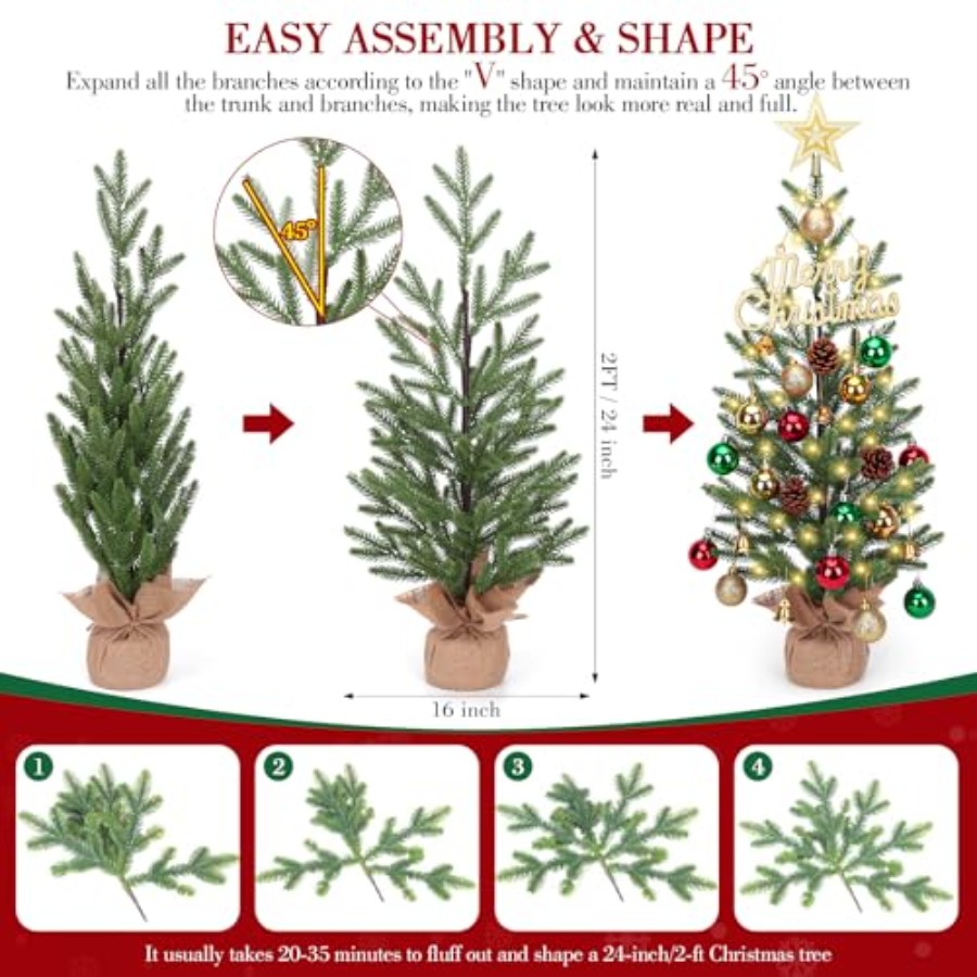 Mini sapin de Noël de 2 pieds, - Christmas Tree Artificial avis et prix