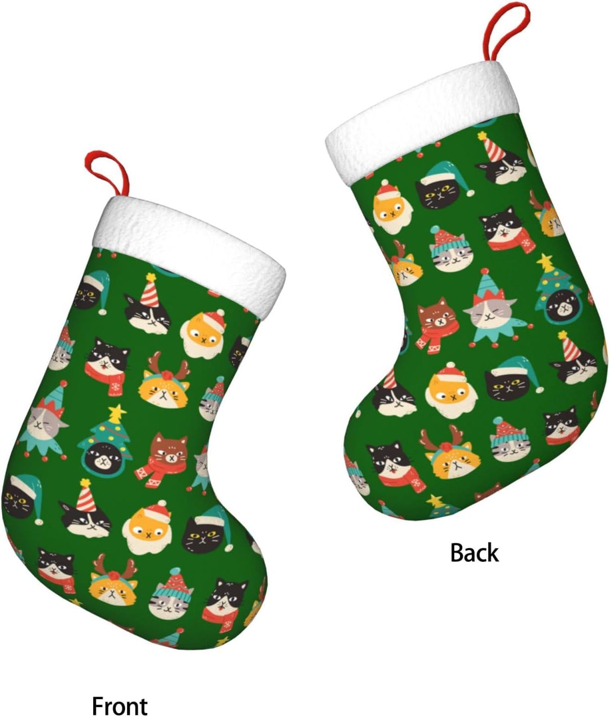 Bas de noël verts chats mignon - Christmas Stocking Hanging avis et prix